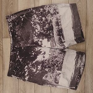 POLO‎ GOLF Ralph Lauren Golf Links Scenic Print Cotton Blend Sz 35 Casual Shorts